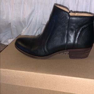 Lucky brand black leather booty